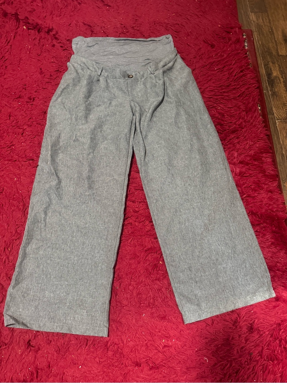 Women's Gray Wide-Leg Maternity Pants